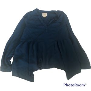 Maeve Anthropologie long sleeve blue top